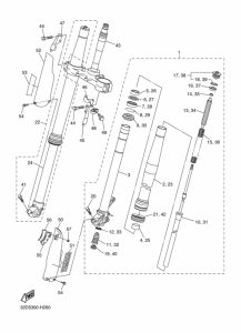 WR250R Вилка передней оси