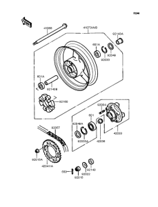 ZX400 Заднее колесо и цепь