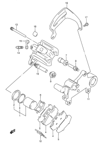 DR350 Задний суппорт