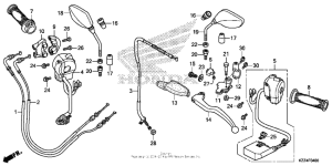  Handle lever + switch + cable + mirror