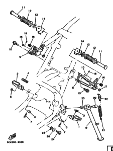 TDR250 TDR250W Support & repose pied
