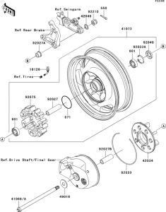 VN1600 Заднее колесо и цепь