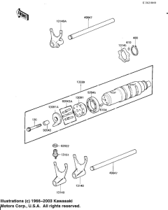  Gear change drum & forks