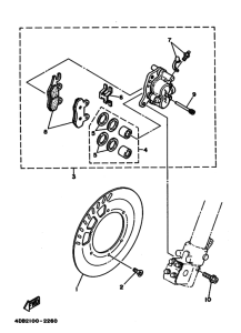 YZ250 Передний суппорт