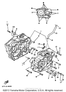 XT350B Картер двигателя