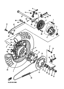 XV250 XV250S Rear wheel complete assy