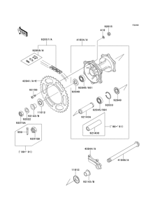 KX500 Задняя ступица колеса