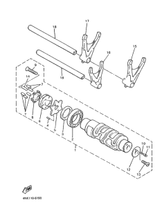 XVZ1300A Shift cam. fork