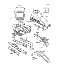 KL250 Decal(red / white)(kl250-d7)