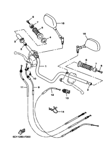 YBR250 Steering handle & cable