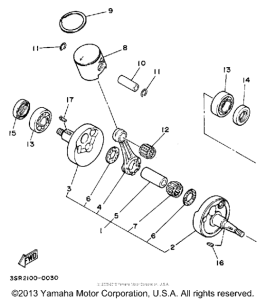YZ125A Коленвал,поршни