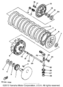 XT350AC (CA ED.) Сцепление