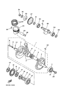 XT350'88 Коленчатый вал и поршни