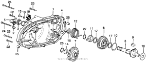 MR250 Right crankcase cover + kick starter