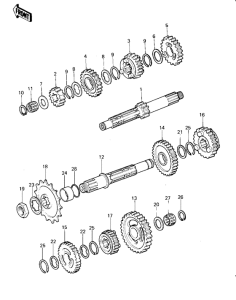 KDX400 Трансмиссия