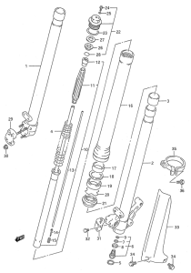 RMX250 Передняя вилка
