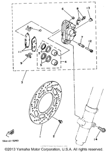 YZ490N Front brake-caliper