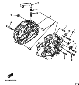 TW200E Картер двигателя