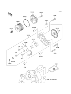 KLX250 Масляный насос и фильтр