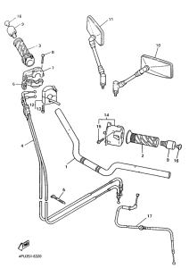 XJR1200 Steering handle. cable