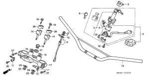 NX650 Handle pipe / top bridge