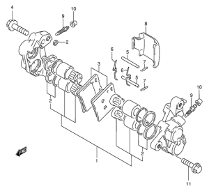 GSX600 Передний суппорт тормозной