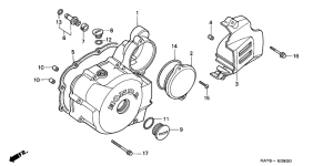 NX125 Крышка картера левая