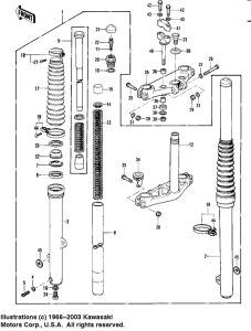 KDX450 Вилка передней оси