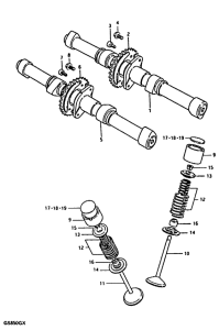 GS850 Распределительный вал-клапаны