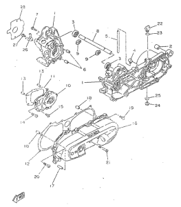 CY50R Картер двигателя