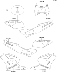 ZX400 Decal(blue)(zx400-l1)