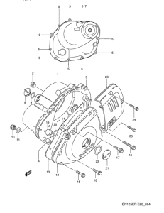 GN125 Crankcase cover ass`y  (v