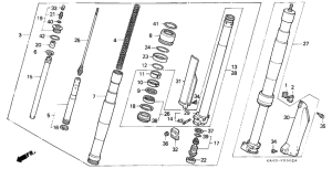 CR250R Вилка передней оси