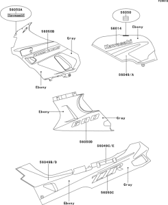 ZX600 Decal(ebony / gray)(zx600-d3)