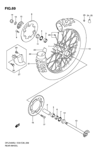 DR-Z400 Rear wheel complete assy