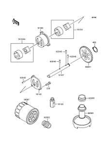 ZX400 Масляный насос и фильтр