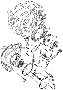 CA200 Crankcase cover + alternator