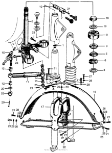 CL72 Steering stem + front fender
