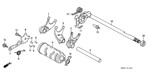 CD250 Shift drum / shift fork