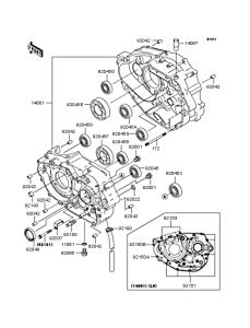 KLX250 Картер двигателя