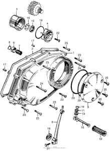 CA175 Right crankcase cover + oilfilter