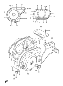 VS800 Crankcase cover ass`y  (v