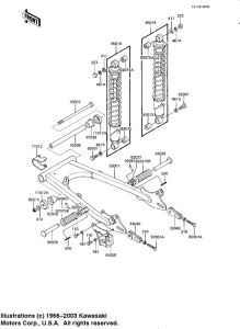 KE175 Swing arm / shock absorbers