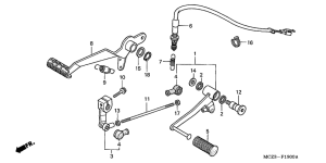 CB900F Brake pedal assy