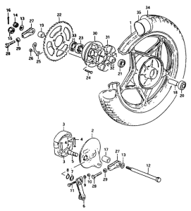 ZR50 Rear wheel complete assy
