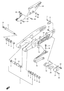 RMX250 Rear swing arm
