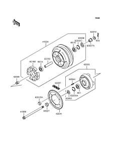 VN800 Заднее колесо и цепь