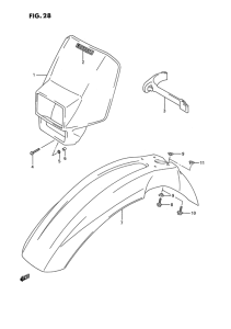 RMX250 Headlamp cover  /  front fender