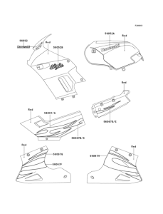 EX250 Decals(red)(f7f)