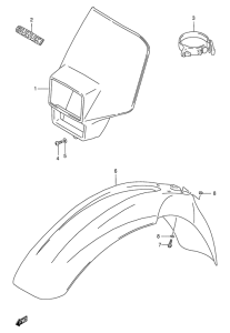 RMX250 Headlamp cover  front fender